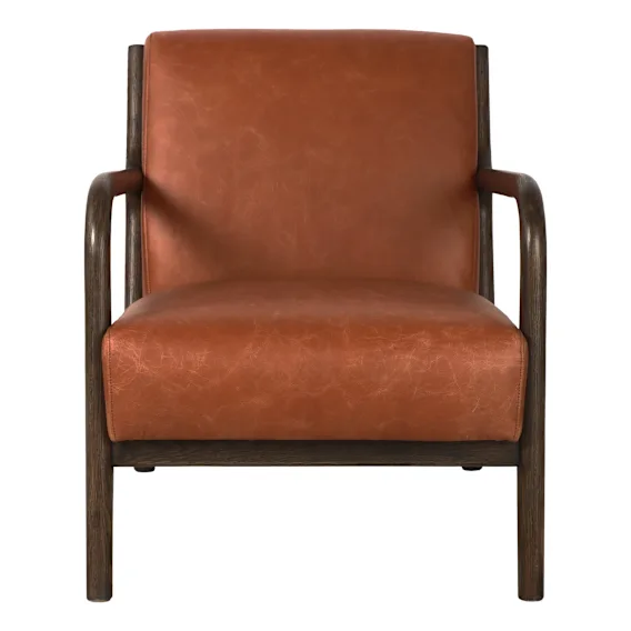 Wesley Occasional Chair in Leather Chocolate / Dark Chocolate
