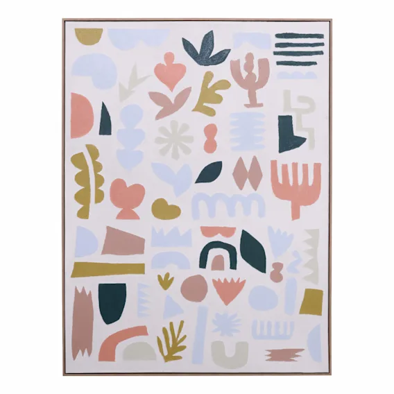 Whimsical Symbols Box Framed Canvas in 123 x 163cm