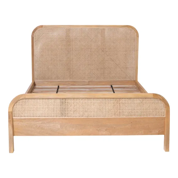Willow King Bed Frame in Mangowood Clear / Rattan