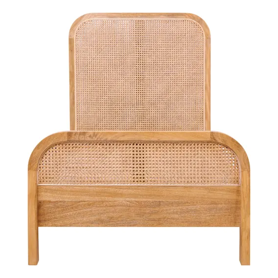 Willow Single Bed Frame in Mangowood Clear / Rattan
