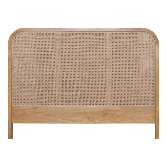 Willow Queen Bed Framehead in Mangowood Clear  / Rattan