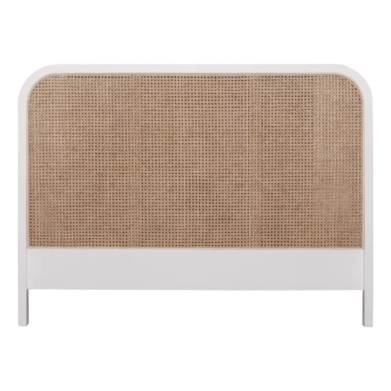 Willow Queen Bedhead in Mangowood White / Rattan