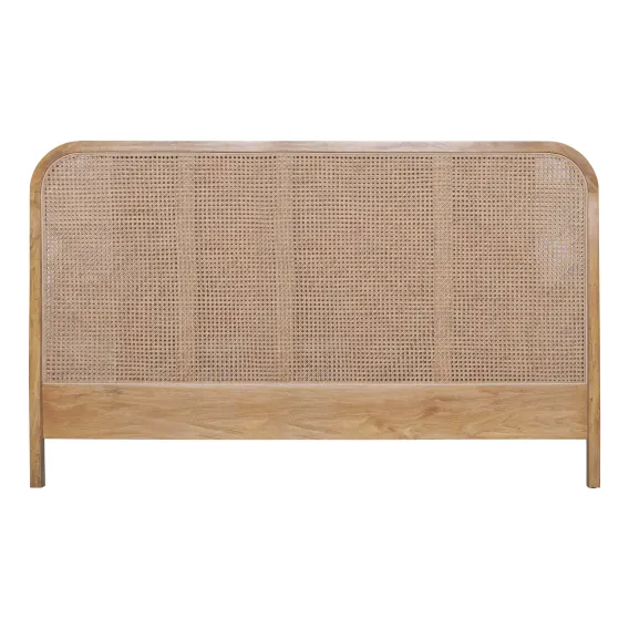 Willow King Bed Framehead in Mangowood Clear / Rattan