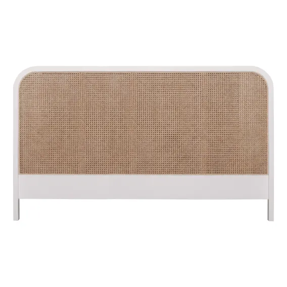 Willow King Bedhead in Mangowood White / Rattan