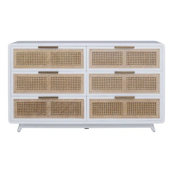 Willow Dresser in Mangowood White / Rattan