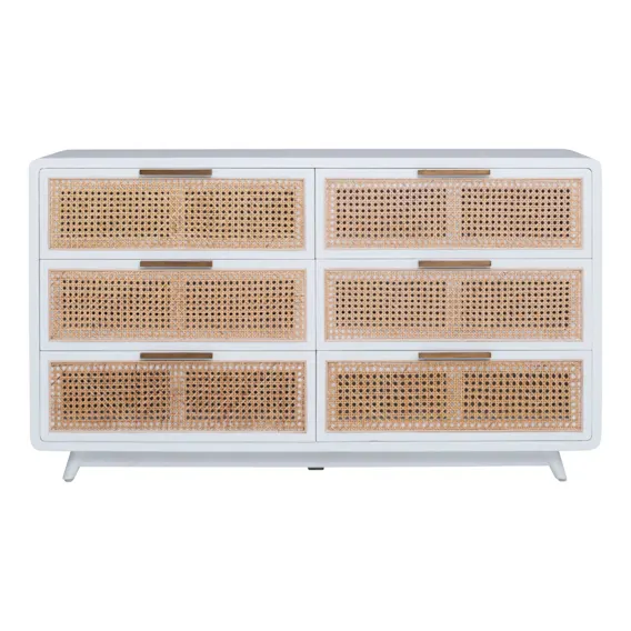 Willow Dresser in Mangowood White / Rattan