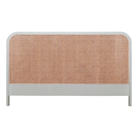Willow King Bed Framehead in Mangowood Grey / Rattan