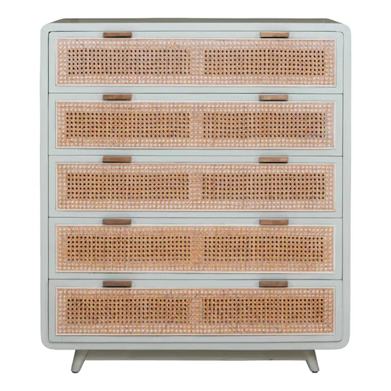 Willow Tall Boy in Mangowood Grey / Rattan