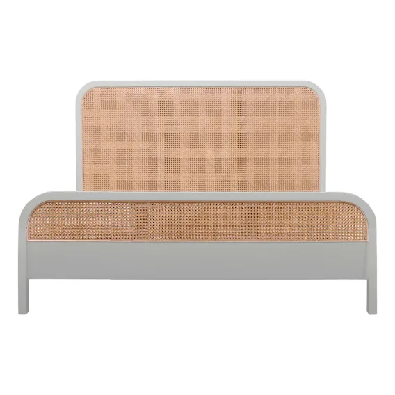 Willow King Bed Frame in Mangowood Grey / Rattan