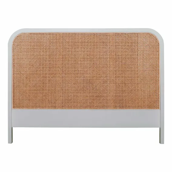 Willow Queen Bed Frame Head in Mangowood Grey / Rattan