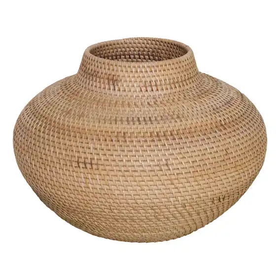 Woven Decorative Basket Low 35x26cm in Natural