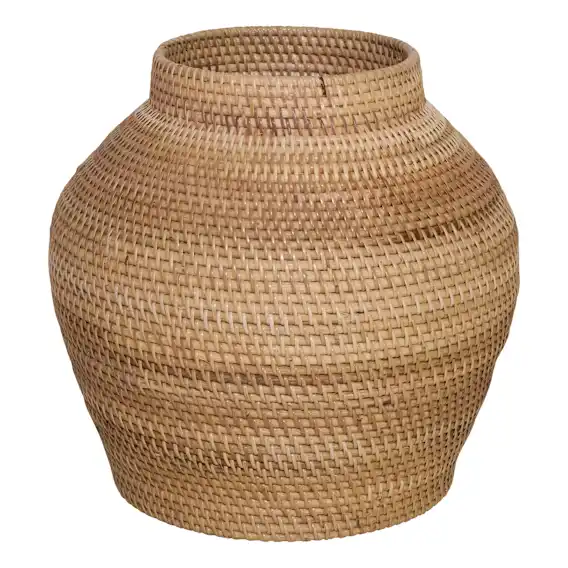 Woven Decorative Basket High 34x33cm in Natural