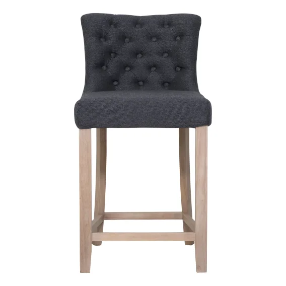 Xavier Bar Chair in Grey Fabric / Clear