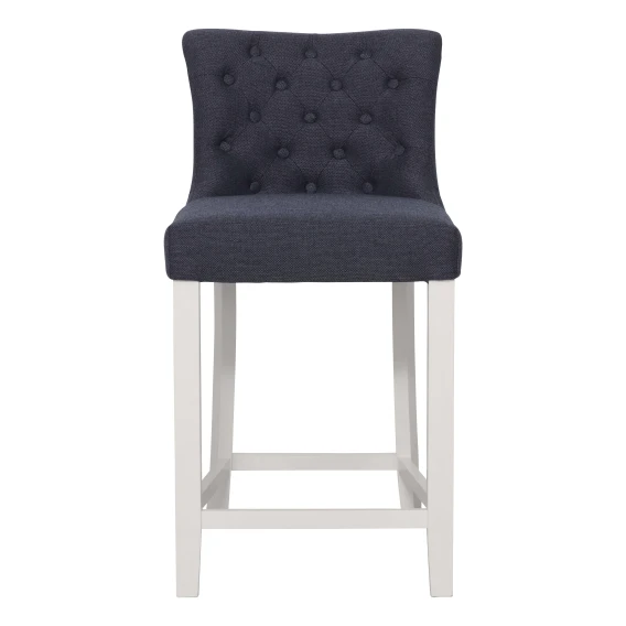 Xavier Bar Chair in Grey Fabric / White