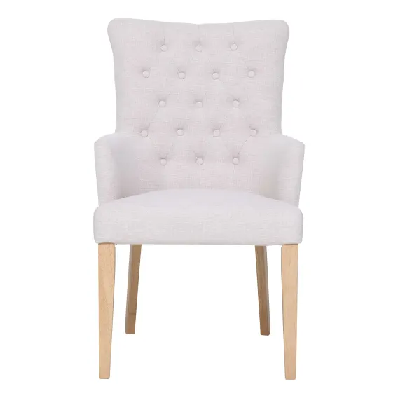 Xavier Carver Dining Chair in Beige / Clear