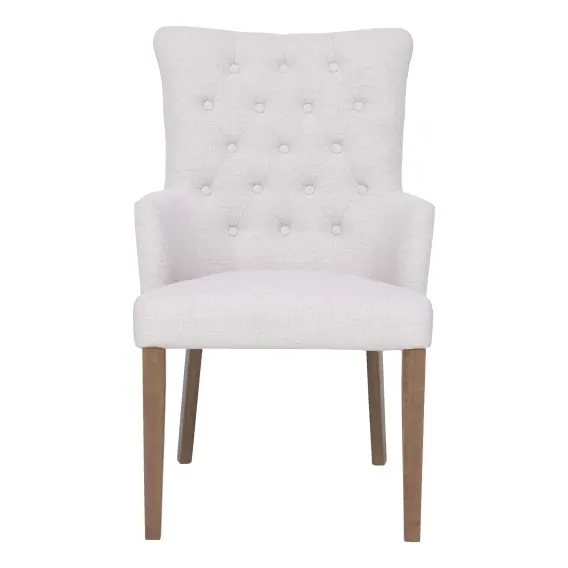 Xavier Carver Dining Chair in Beige / Mangowood Stain