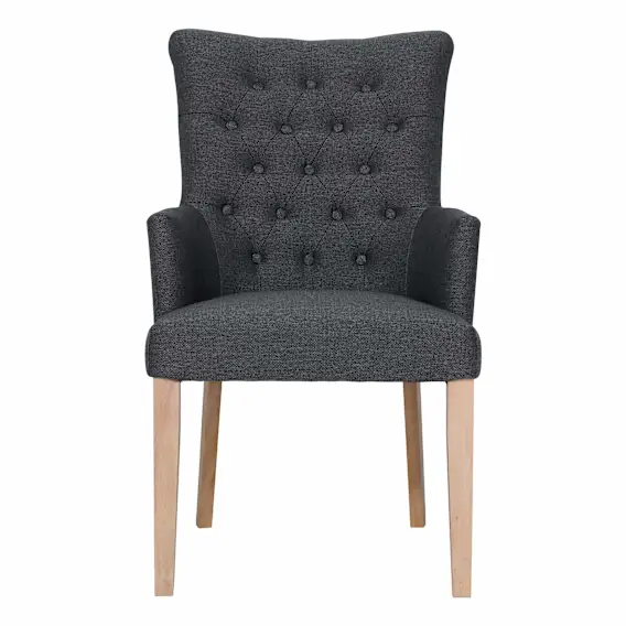 Xavier Carver Dining Chair in Grey / Clear Lacquer