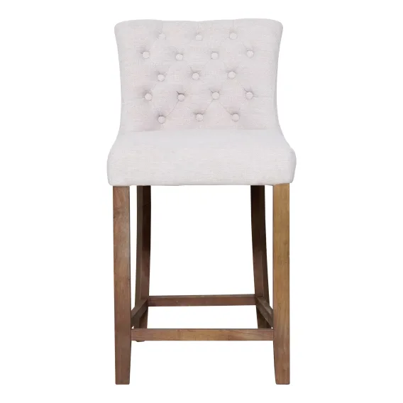 Xavier Bar Chair in Beige / Mangowood Stain