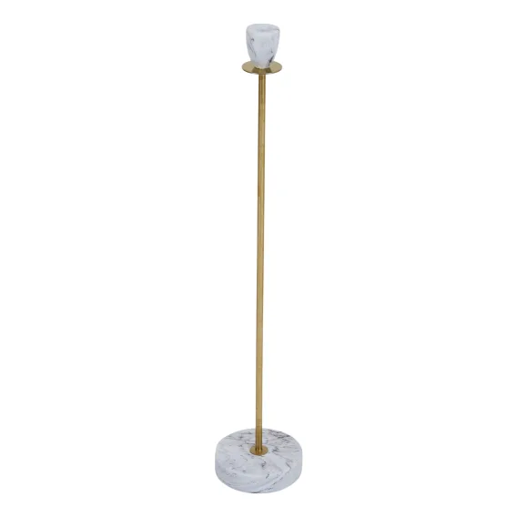 Zoe Candleholder 12x60cm in White / Gold