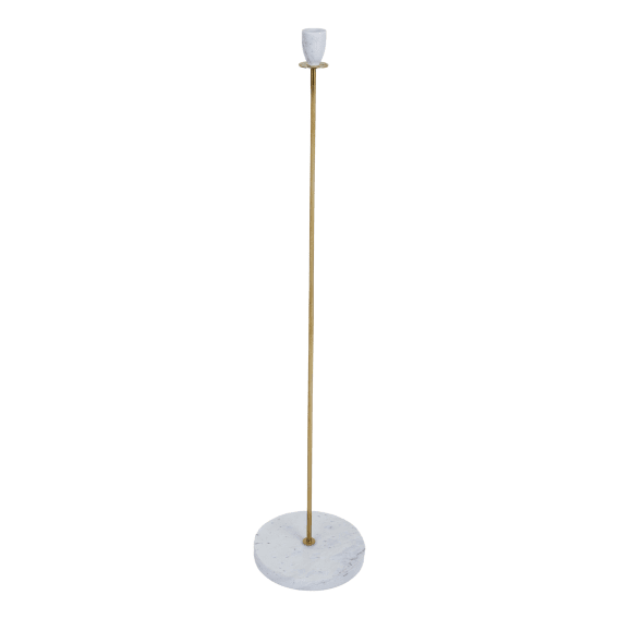 Zoe Candleholder 22x100cm in White / Gold